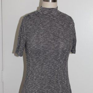 GREY MOCK TURTLENECK KNIT A-LINE DRESS SIZE SMALL